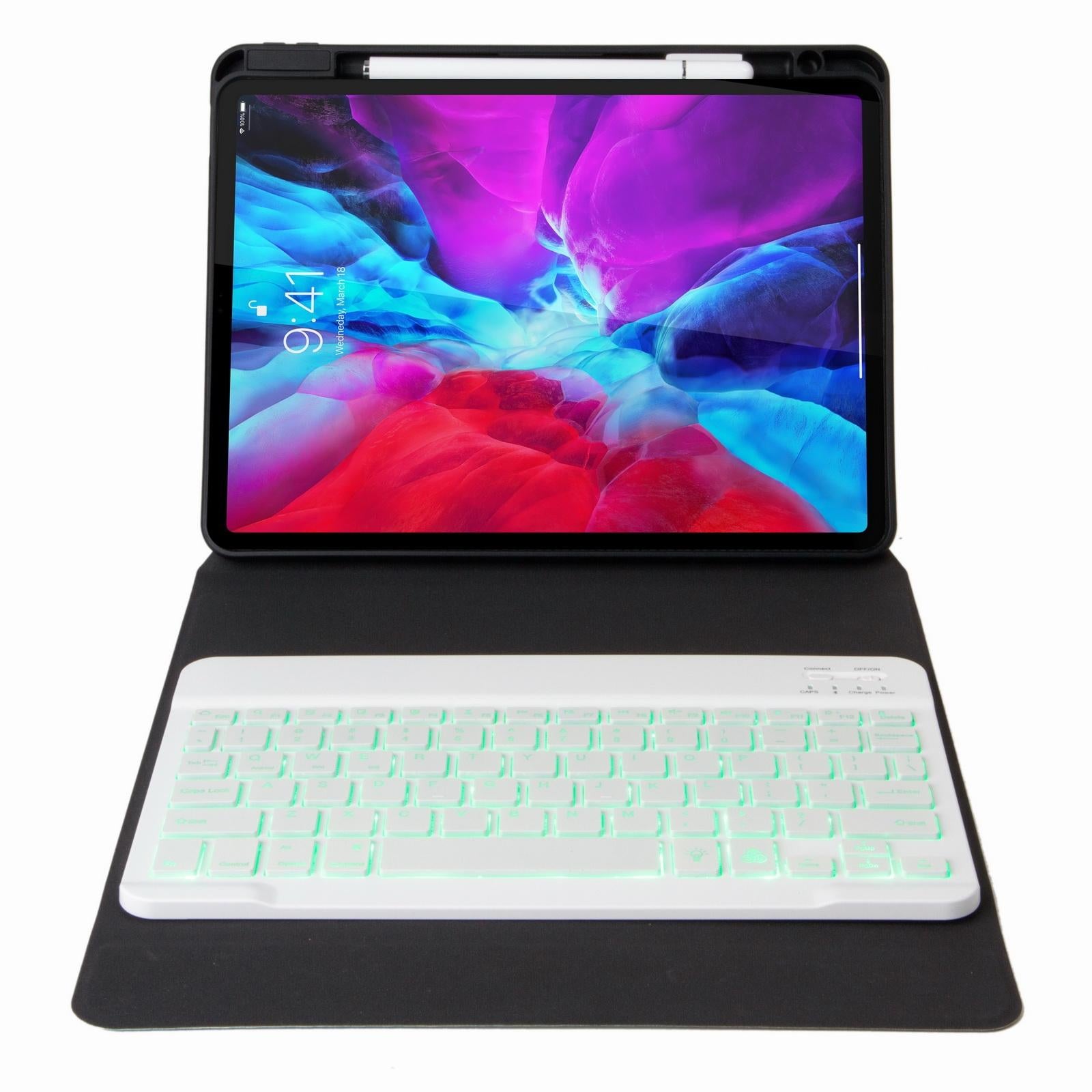 V562-D304064200ADE-202504292013-04 Bluetooth Keyboard Leather Case For Ipad Pro 11 With Three-Fold Holder & Backlight - Black - Image 5
