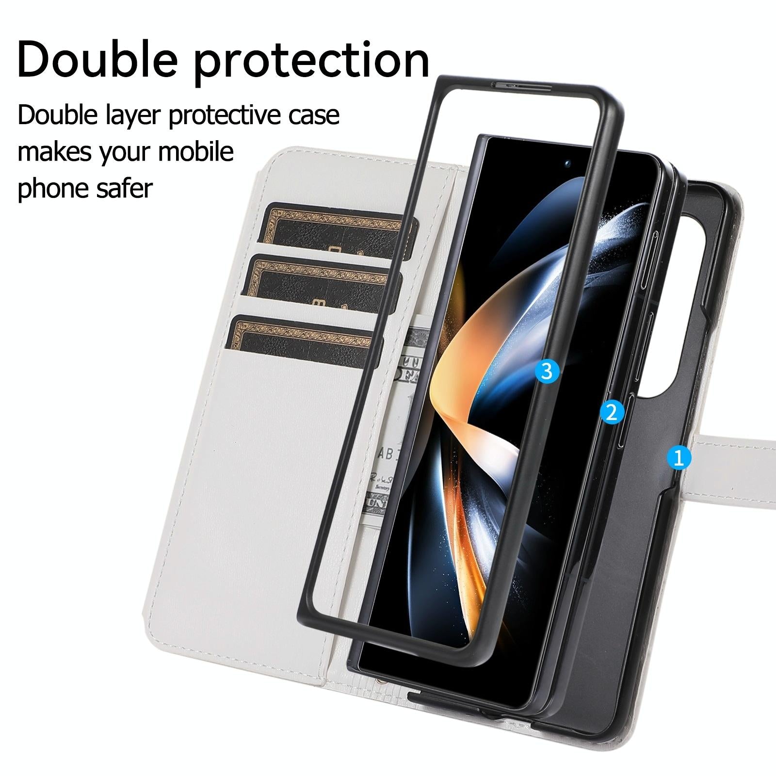 V562-D307541500ADE-202503211358-10 For Samsung Galaxy Z Fold4 5G Foldable Diamond Lattice Phone Case - Black - Image 11