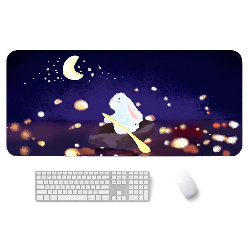 V562-E0144723750DBT-202505261212-00 Waterproof Cartoon Mouse Pad Non Slip Design - Rabbit On The Road - Image 1