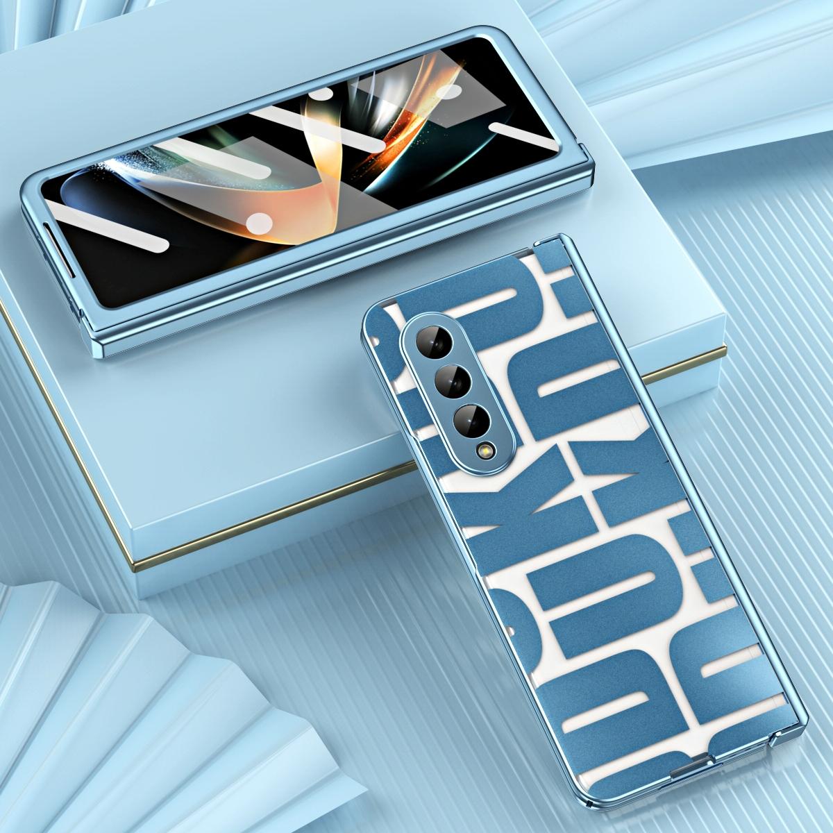 V562-E100607400ADE-202502241315-09 For Samsung Galaxy Z Fold4 5G Foldable Electroplated Phone Case With Hinge - Black - Image 10