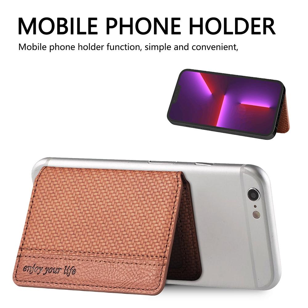 V562-E1007563060DBT-202503280247-09 Universal Phone Card Holder With Bracket Multifunctional - Brown - Image 10