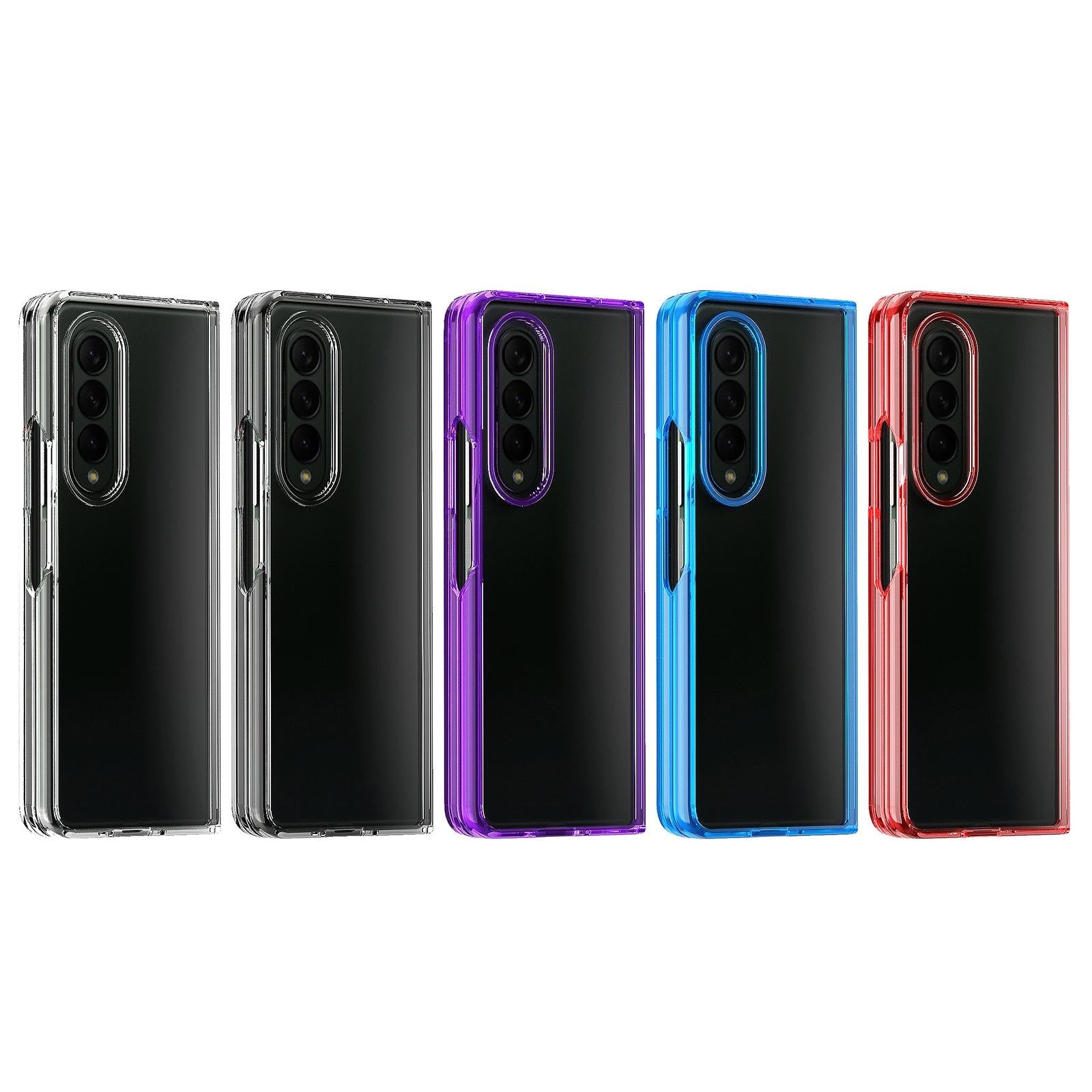 V562-E101044300ADE-202505221853-02 For Samsung Galaxy Z Fold4 5G Clear Acrylic Tpu Phone Case - Red - Image 3