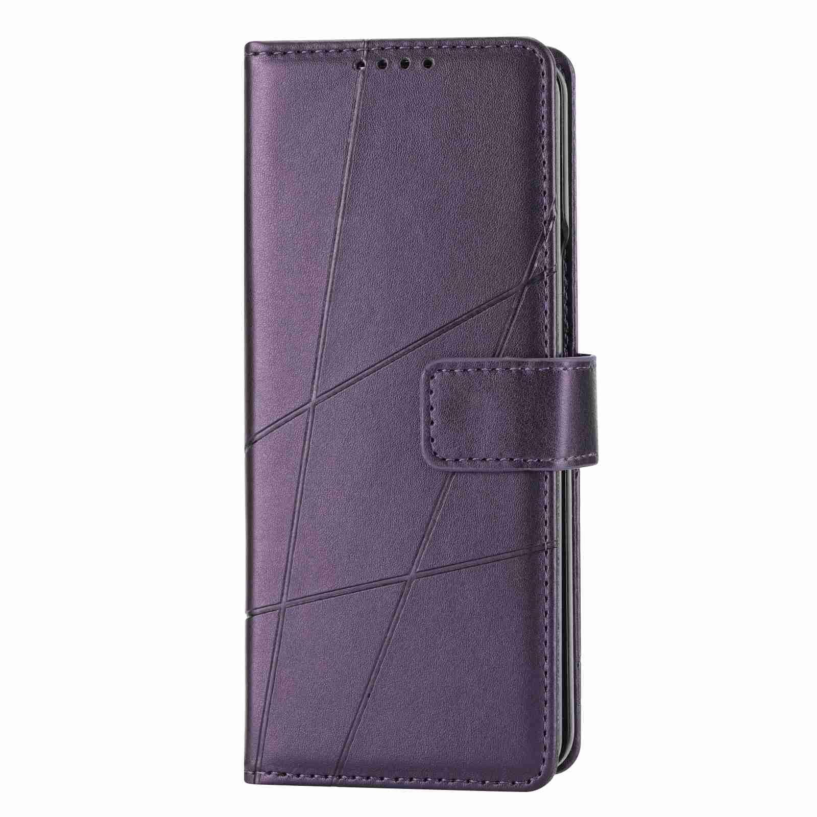 V562-E102570600ADE-202505221906-02 For Samsung Galaxy Z Fold4 5G Embossed Pu Leather Phone Case - Green - Image 3