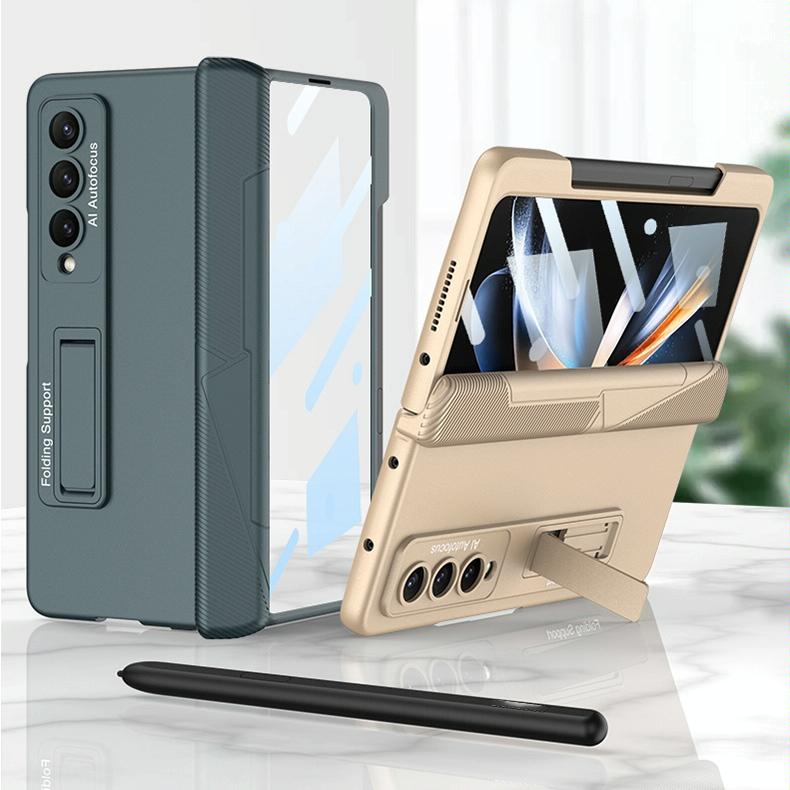 V562-E104057300ADE-202503211316-02 For Samsung Galaxy Z Fold4 5G Foldable Phone Case With Magnetic Closure And Pen Slot - Compact And Convenient - Silver - Image 3