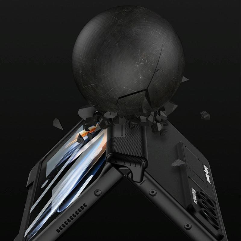 V562-E104057300ADE-202503211316-04 For Samsung Galaxy Z Fold4 5G Foldable Phone Case With Magnetic Closure And Pen Slot - Compact And Convenient - Silver - Image 5