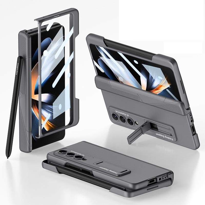 V562-E104057300ADE-202503211316-07 For Samsung Galaxy Z Fold4 5G Foldable Phone Case With Magnetic Closure And Pen Slot - Compact And Convenient - Silver - Image 8