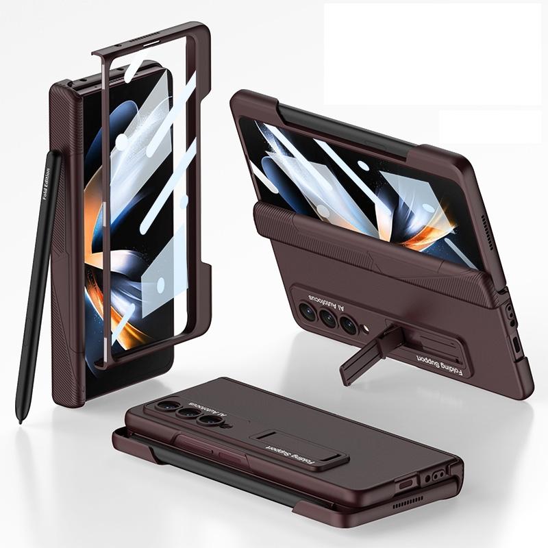 V562-E104057300ADE-202503211316-08 For Samsung Galaxy Z Fold4 5G Foldable Phone Case With Magnetic Closure And Pen Slot - Compact And Convenient - Silver - Image 9
