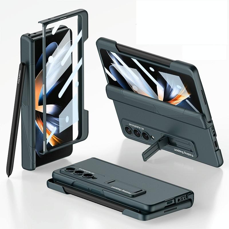 V562-E104057300ADE-202503211316-10 For Samsung Galaxy Z Fold4 5G Foldable Phone Case With Magnetic Closure And Pen Slot - Compact And Convenient - Silver - Image 11