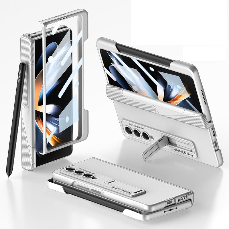V562-E104057300ADE-202503211316-11 For Samsung Galaxy Z Fold4 5G Foldable Phone Case With Magnetic Closure And Pen Slot - Compact And Convenient - Silver - Image 12