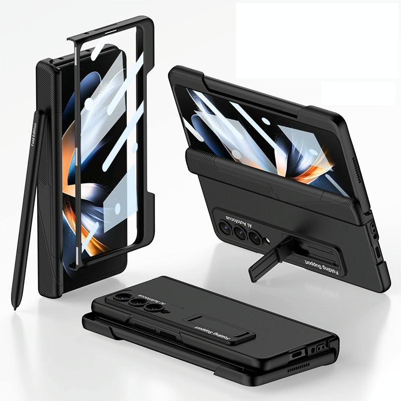 V562-E104057300ADE-202503211316-12 For Samsung Galaxy Z Fold4 5G Foldable Phone Case With Magnetic Closure And Pen Slot - Compact And Convenient - Silver - Image 13