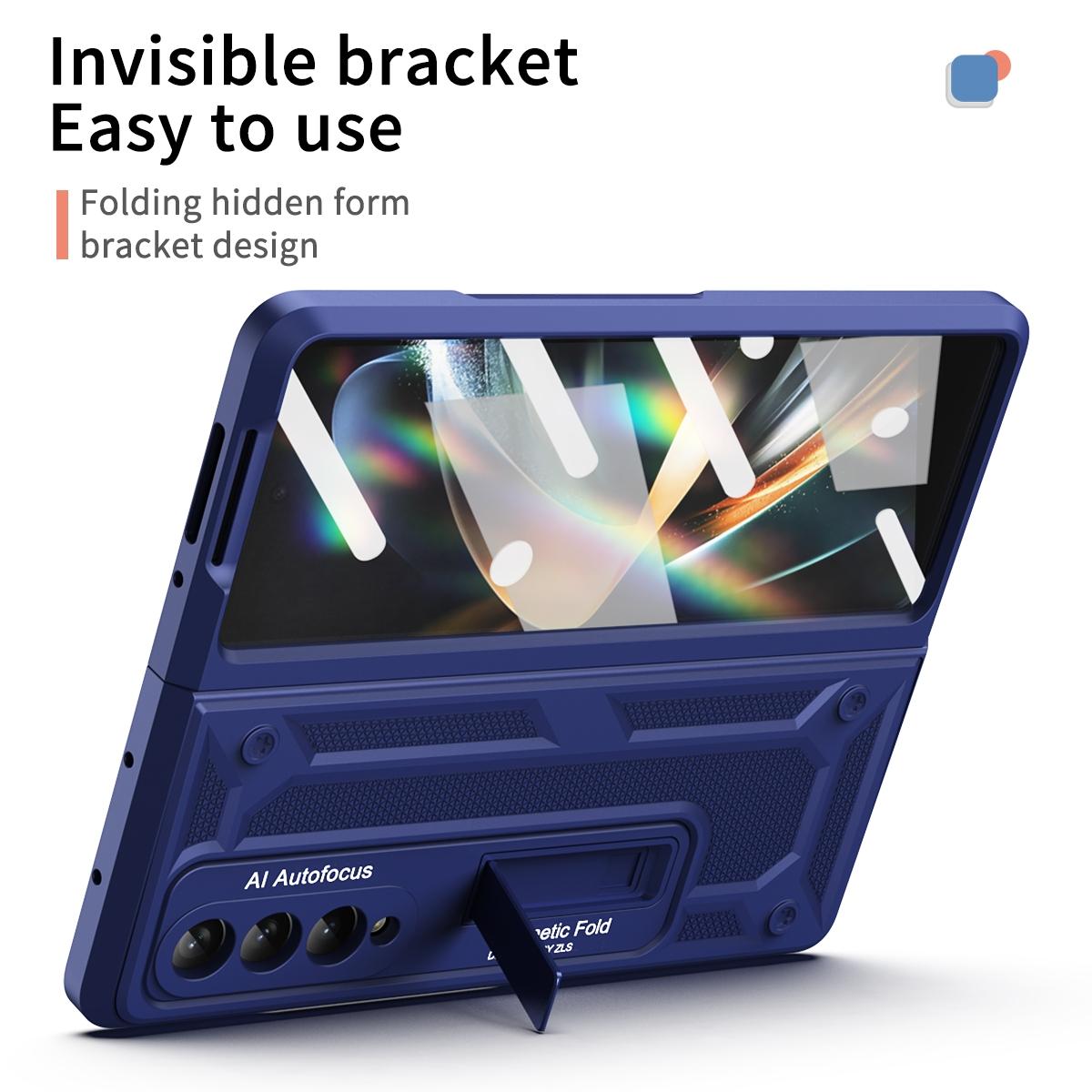 V562-E104353400ADE-202504292111-02 For Samsung Galaxy Z Fold4 5G Telescopic Hinge Foldable Phone Case With Stand - Purple - Image 3