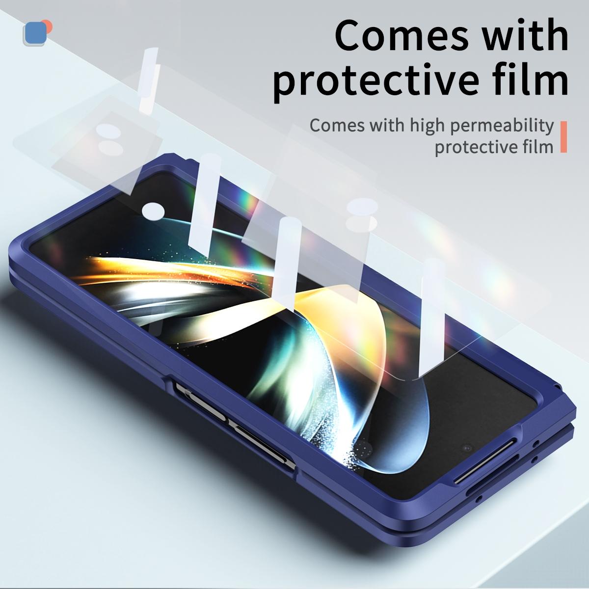 V562-E104353400ADE-202504292111-03 For Samsung Galaxy Z Fold4 5G Telescopic Hinge Foldable Phone Case With Stand - Purple - Image 4