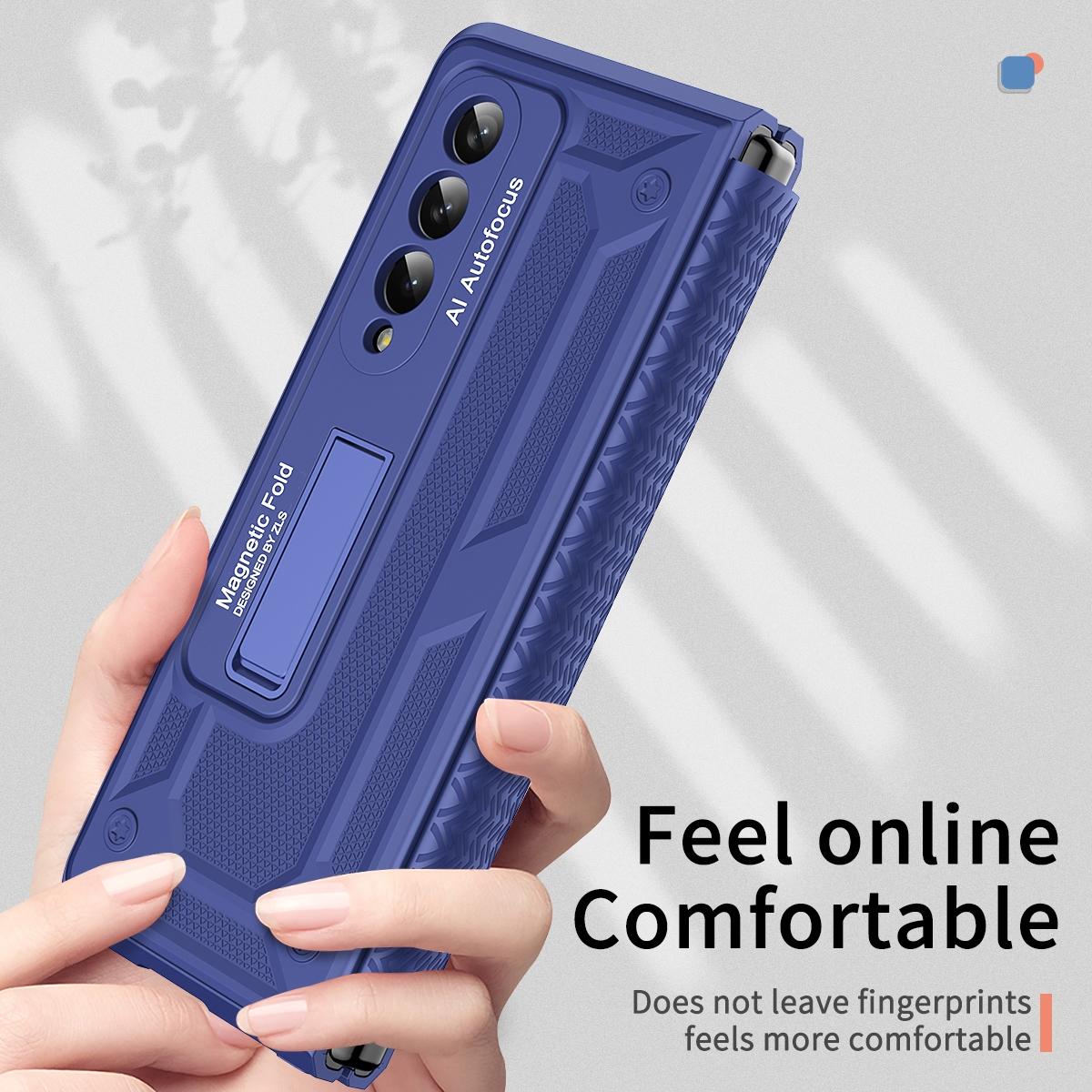 V562-E104353400ADE-202504292111-05 For Samsung Galaxy Z Fold4 5G Telescopic Hinge Foldable Phone Case With Stand - Purple - Image 6