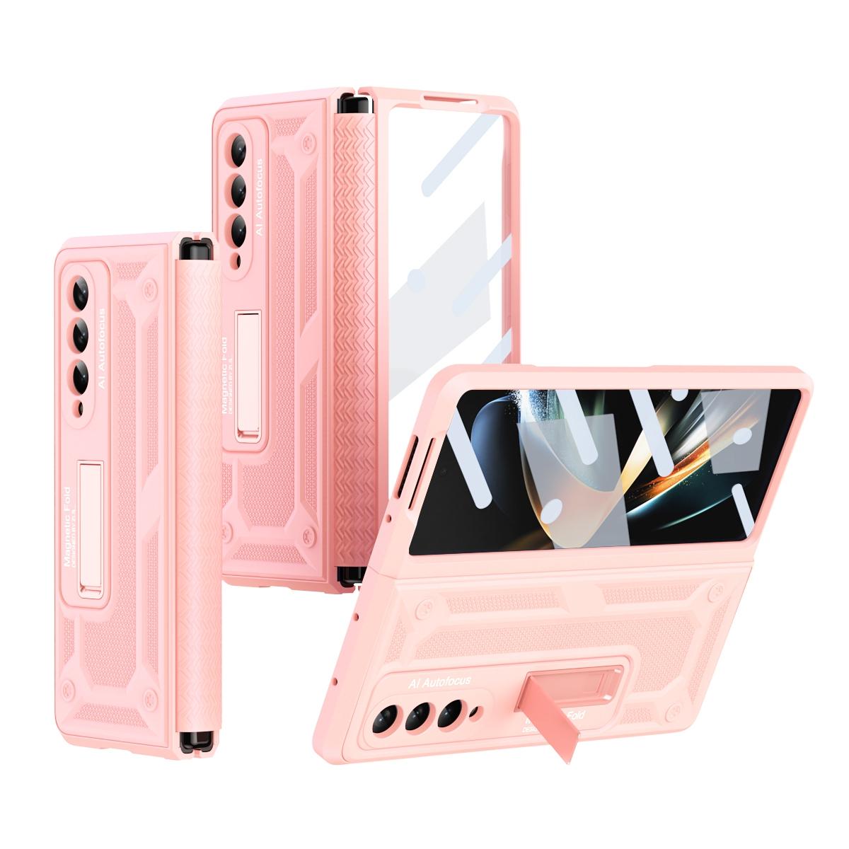 V562-E104353400ADE-202504292111-06 For Samsung Galaxy Z Fold4 5G Telescopic Hinge Foldable Phone Case With Stand - Purple - Image 7
