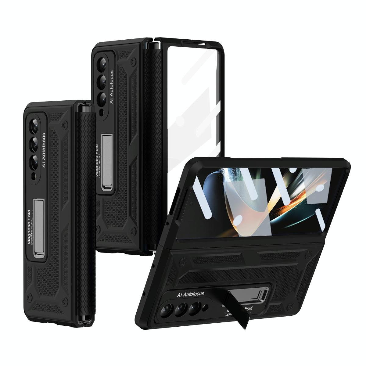 V562-E104353400ADE-202504292111-07 For Samsung Galaxy Z Fold4 5G Telescopic Hinge Foldable Phone Case With Stand - Purple - Image 8