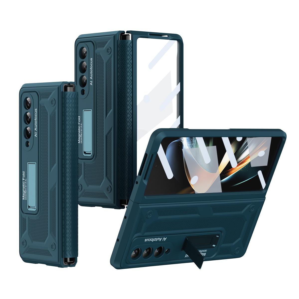 V562-E104353400ADE-202504292111-08 For Samsung Galaxy Z Fold4 5G Telescopic Hinge Foldable Phone Case With Stand - Purple - Image 9