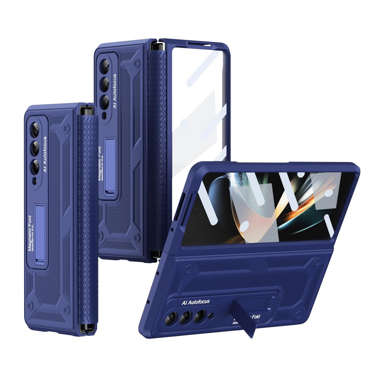 V562-E104353400ADE-202504292111-09 For Samsung Galaxy Z Fold4 5G Telescopic Hinge Foldable Phone Case With Stand - Purple - Image 10