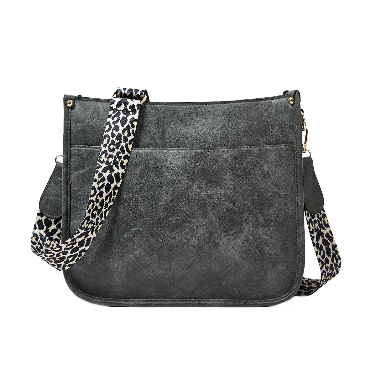 V562-E1084343060DBT-202505191541-00 Leopard Print Waterproof Crossbody Tote Bag - Grey - Image 1