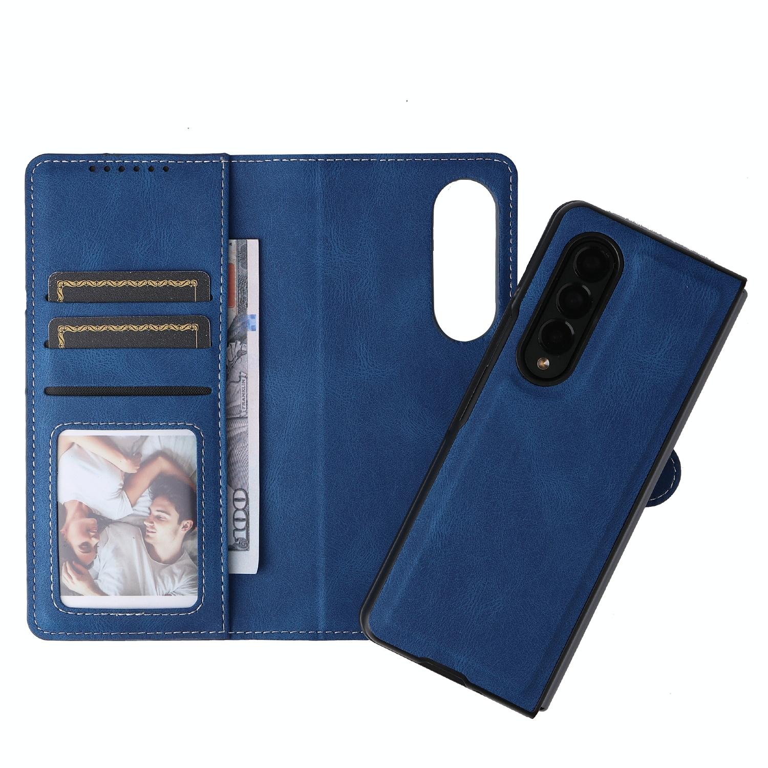 V562-E109206300ADE-202503211353-10 For Samsung Galaxy Z Fold4 5G Foldable Leather Case - Detachable - Blue - Image 11