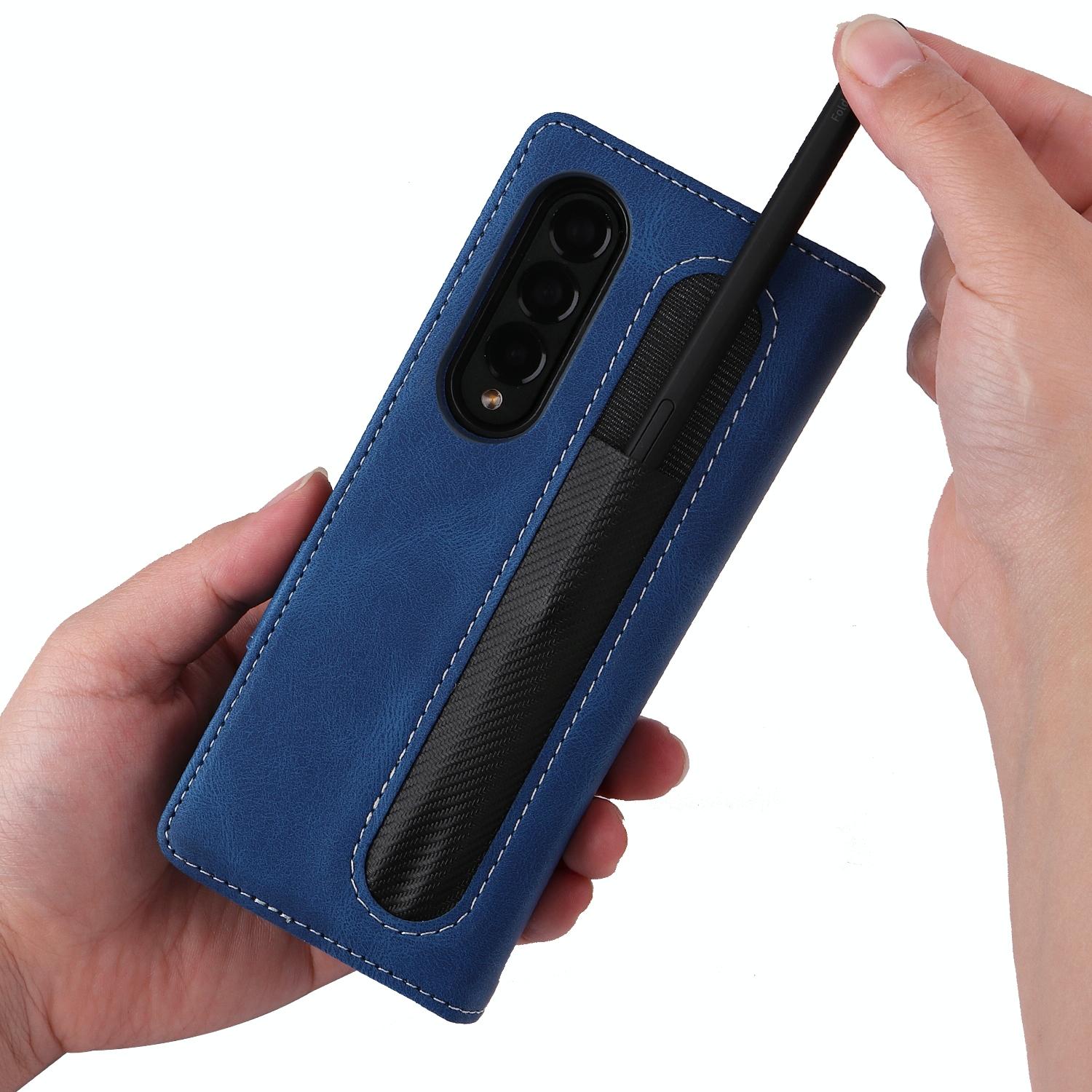 V562-E109206300ADE-202503211353-12 For Samsung Galaxy Z Fold4 5G Foldable Leather Case - Detachable - Blue - Image 13