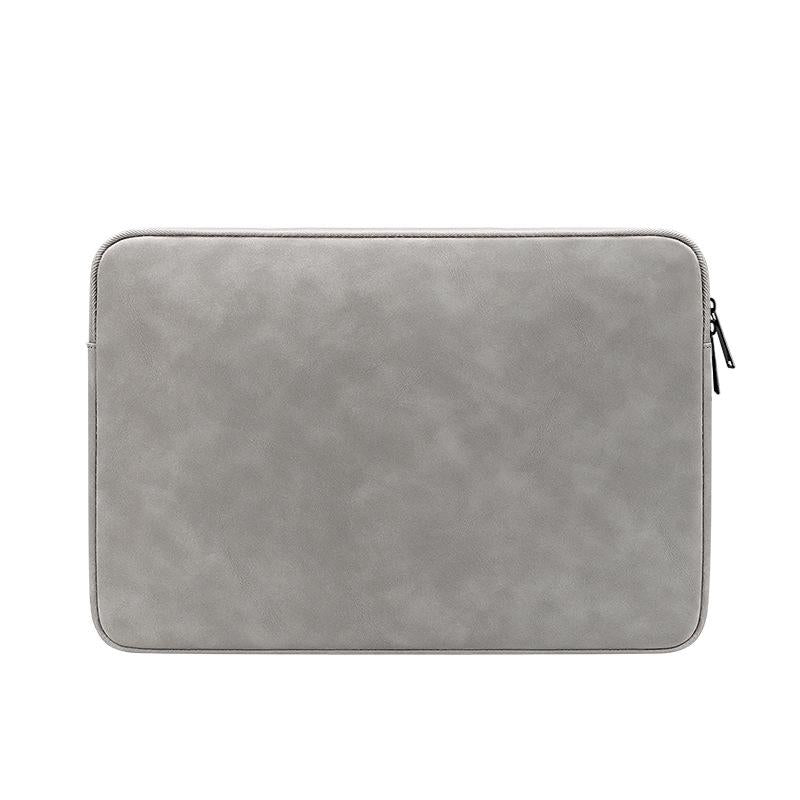 V562-E2044833060DBT-202504022106-01 Lightweight Waterproof Lambskin Laptop Sleeve - Fits 14.1-15.4 Inches - Gray With Bag - Image 2