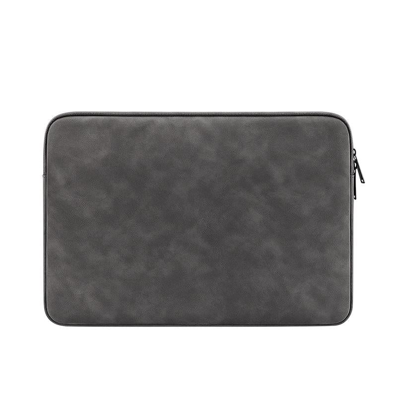 V562-E2044833060DBT-202504022106-08 Lightweight Waterproof Lambskin Laptop Sleeve - Fits 14.1-15.4 Inches - Gray With Bag - Image 9