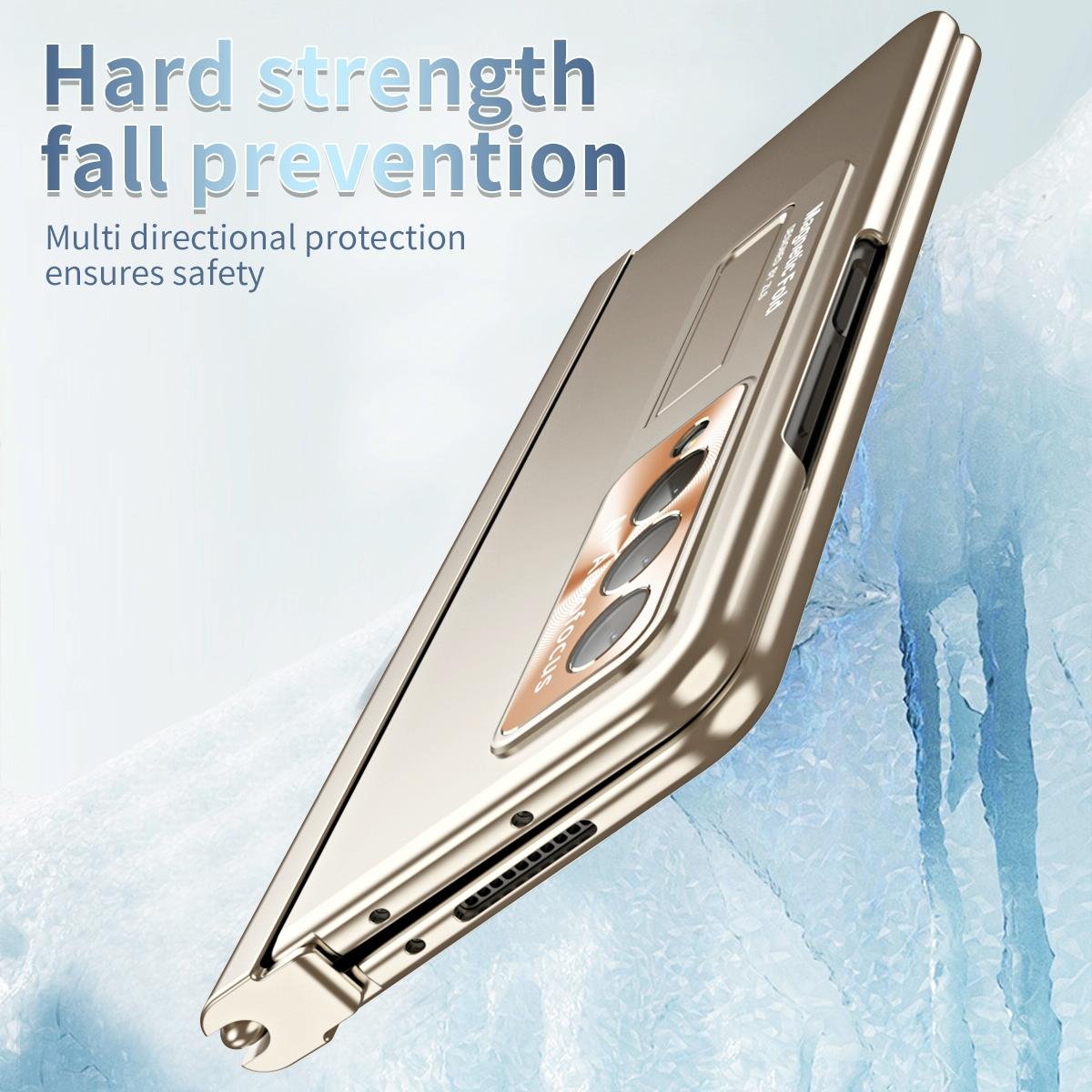V562-E205550400ADE-202503211416-12 For Samsung Galaxy Z Fold4 5G Foldable Phone Case With Pen Slot - Electroplated - Silver - Image 13