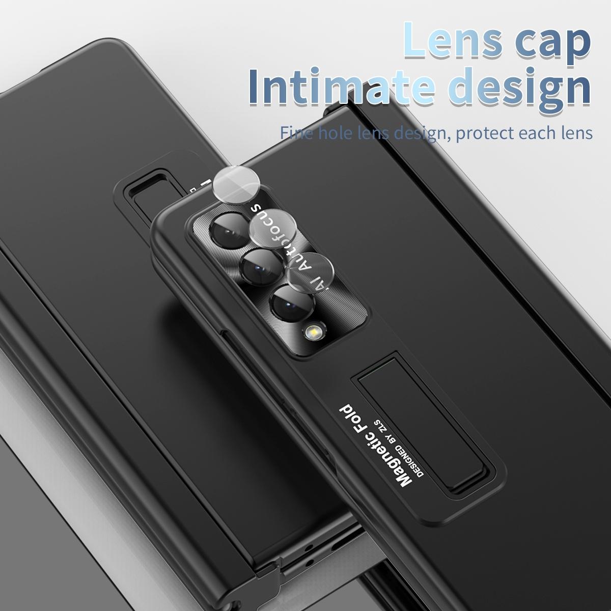 V562-E205550400ADE-202503211416-15 For Samsung Galaxy Z Fold4 5G Foldable Phone Case With Pen Slot - Electroplated - Silver - Image 16