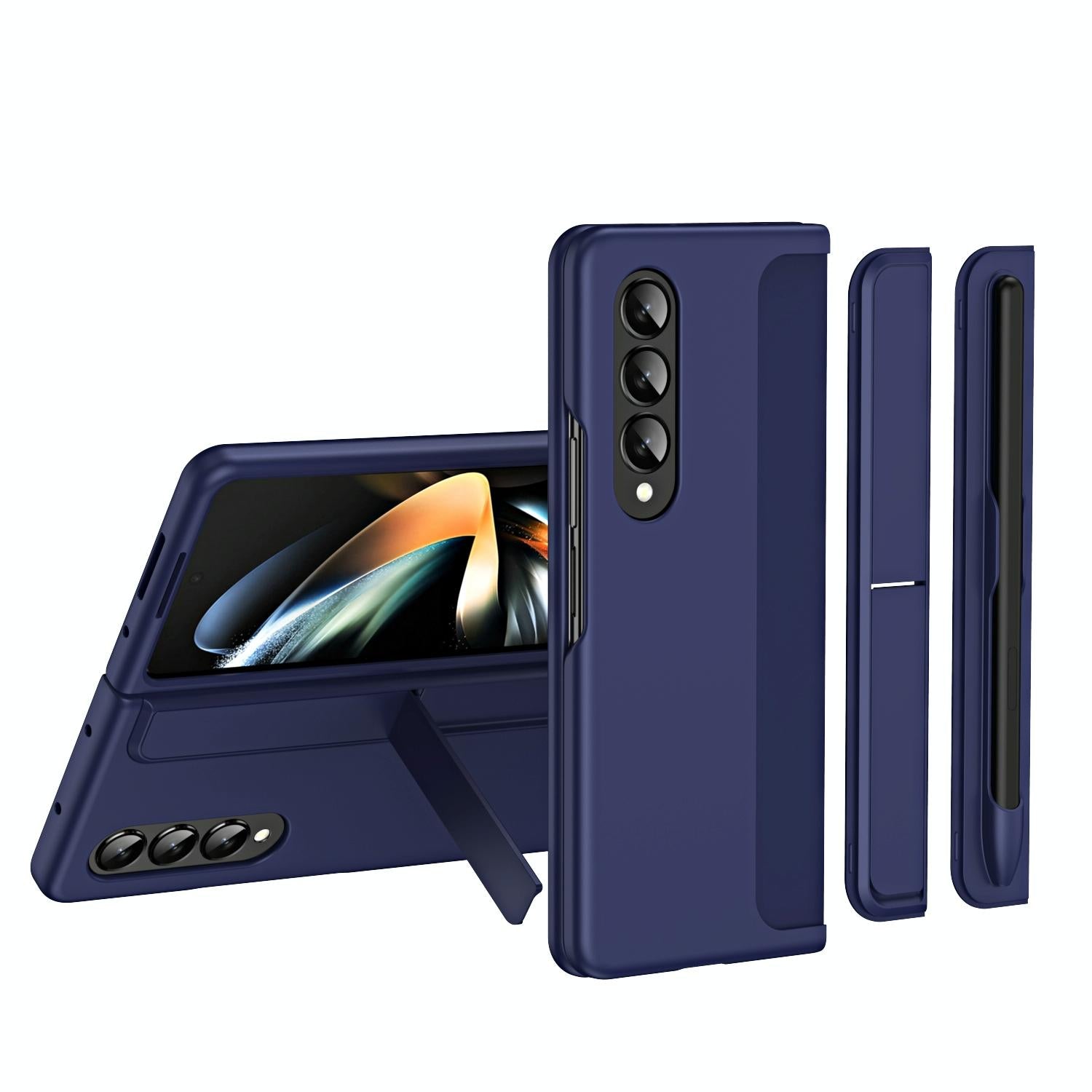 V562-E208520400ADE-202503211336-15 For Samsung Galaxy Z Fold4 5G Detachable Pen & Phone Case - 2 In 1 - Blue - Image 16