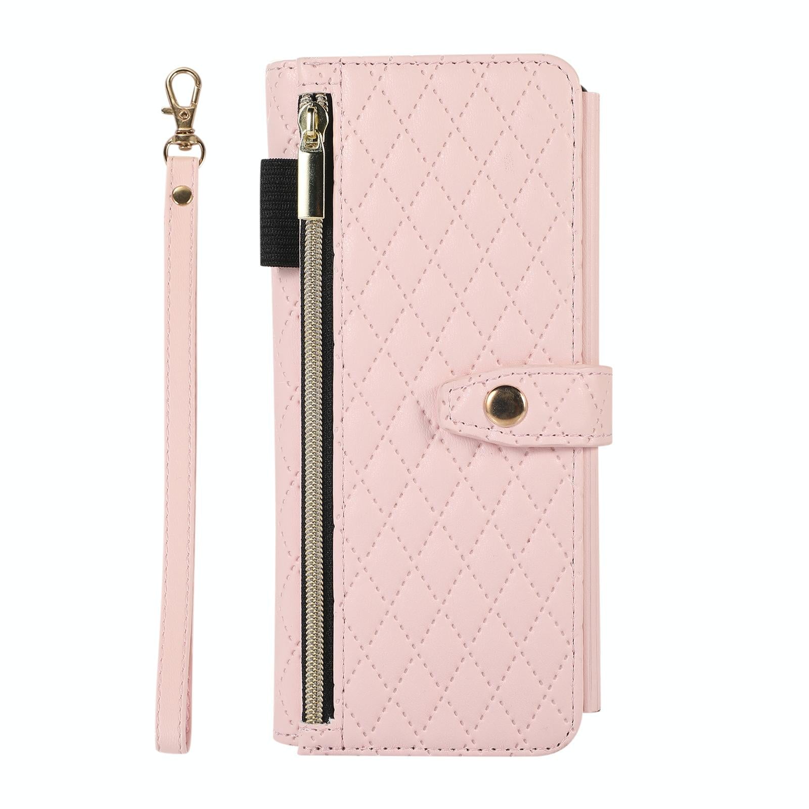 V562-E307541500ADE-202503211405-02 For Samsung Galaxy Z Fold4 5G Foldable Diamond Lattice Phone Case - Pink - Image 3
