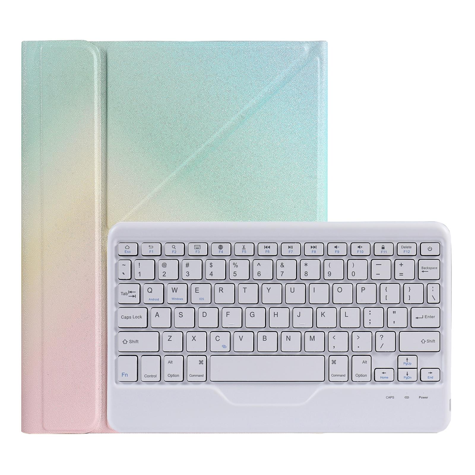 V562-E308066100ADE-202504292006-01 Bluetooth Keyboard Leather Case For Ipad Pro 11 With Triangle Holder & Pen Slot - Fits 2021 / 2020 / 2018 & Air 4 10.9 - Splittable - Gradient Blue Pink - Image 2