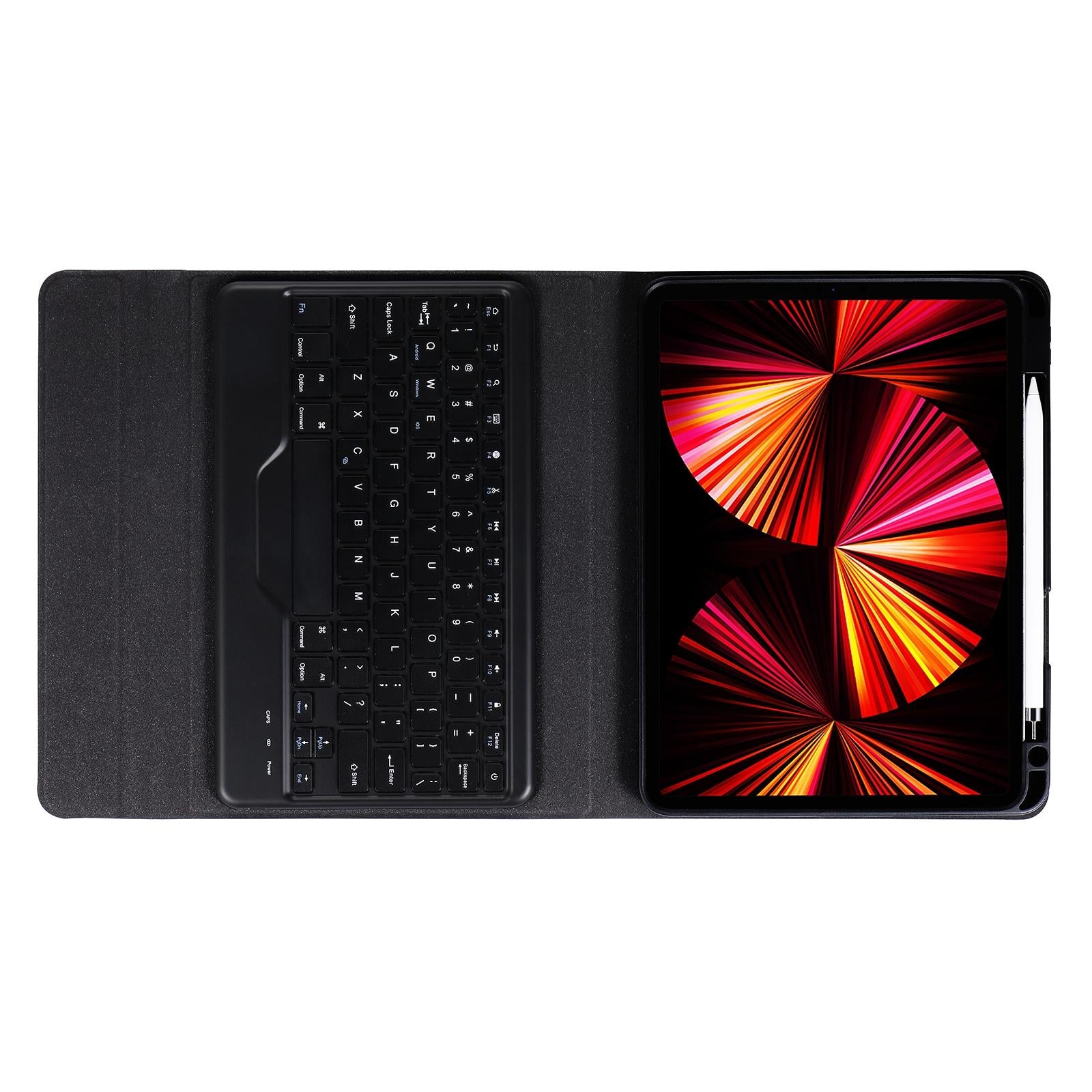 V562-E308066100ADE-202504292006-12 Bluetooth Keyboard Leather Case For Ipad Pro 11 With Triangle Holder & Pen Slot - Fits 2021 / 2020 / 2018 & Air 4 10.9 - Splittable - Gradient Blue Pink - Image 13