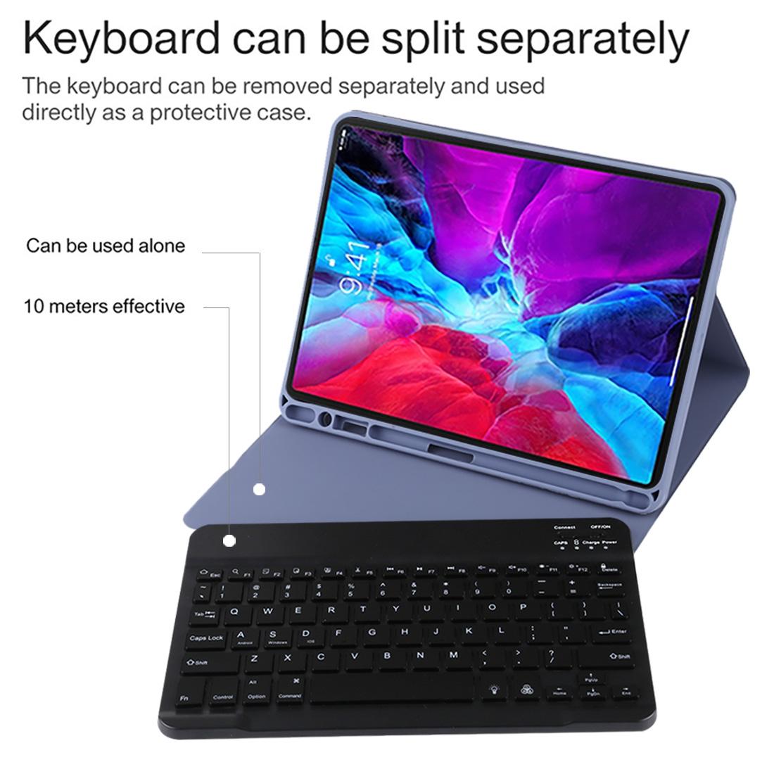 V562-E3515ORPI-202504291841-08 Bluetooth Tablet Case For Ipad Pro 11 With Detachable Microfiber Leather Backlight Pen Slot & Holder - Orange - Image 9
