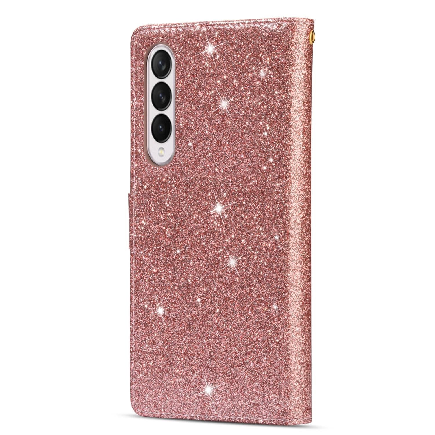 V562-E504564300ADE-202503211426-14 For Samsung Galaxy Z Fold4 5G Sparkling Leather Zip Case - Zipper Closure - Purple - Image 15