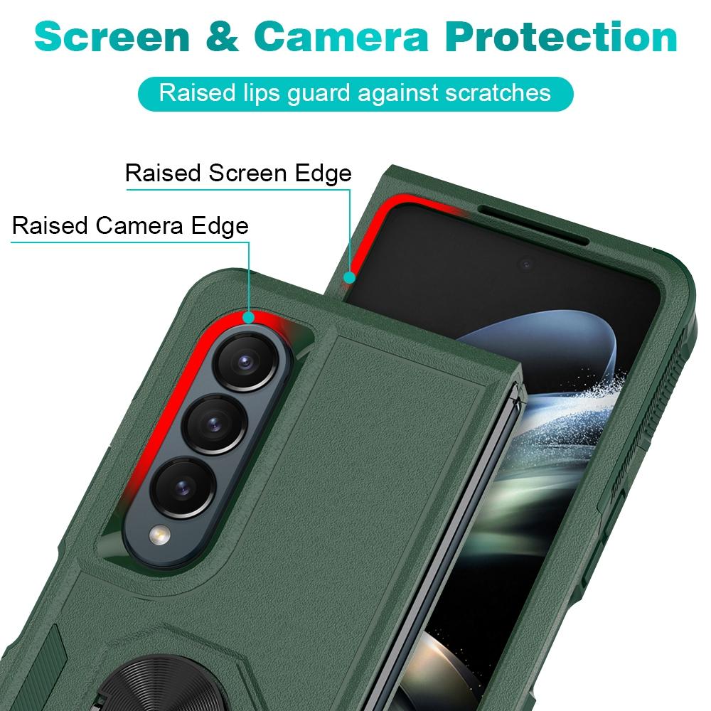 V562-F104869300ADE-226190-02 For Samsung Galaxy Z Fold4 5G Tpu Shockproof Case With Ring - 2 In 1 Design - Purple - Image 3