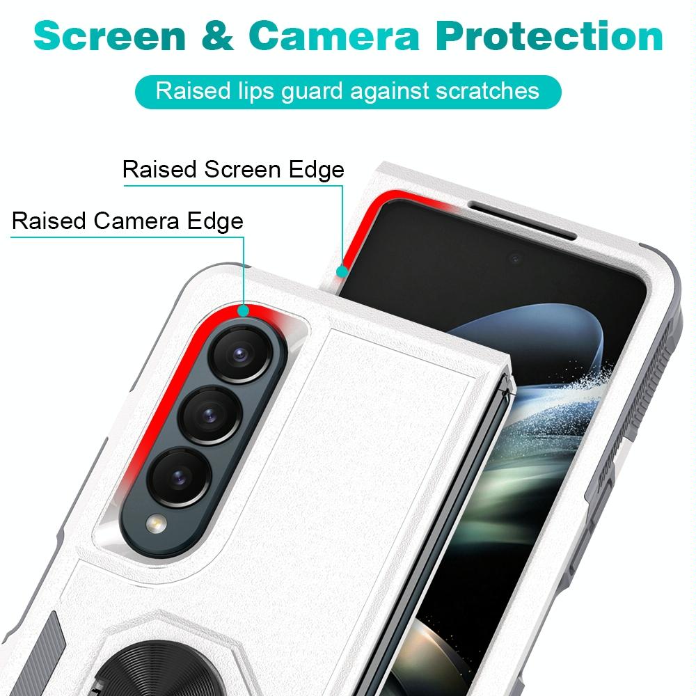 V562-F104869300ADE-226190-07 For Samsung Galaxy Z Fold4 5G Tpu Shockproof Case With Ring - 2 In 1 Design - Purple - Image 8