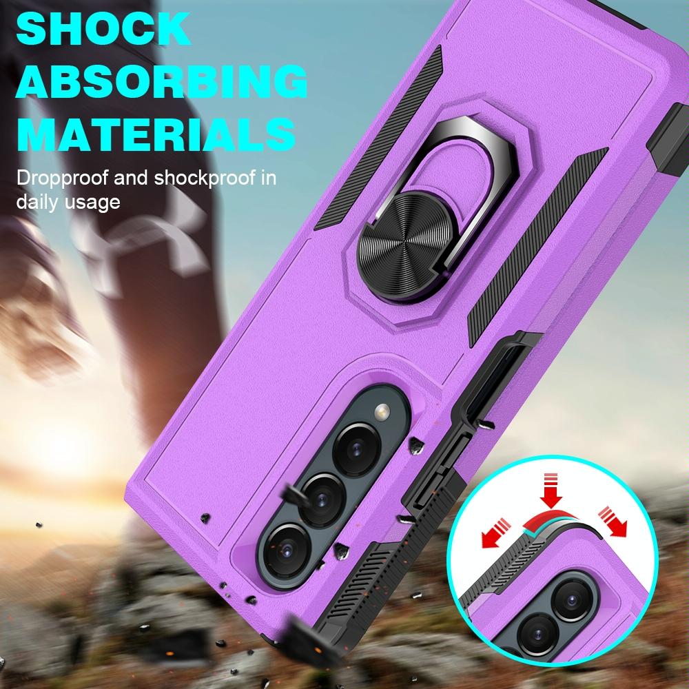 V562-F104869300ADE-226190-11 For Samsung Galaxy Z Fold4 5G Tpu Shockproof Case With Ring - 2 In 1 Design - Purple - Image 12