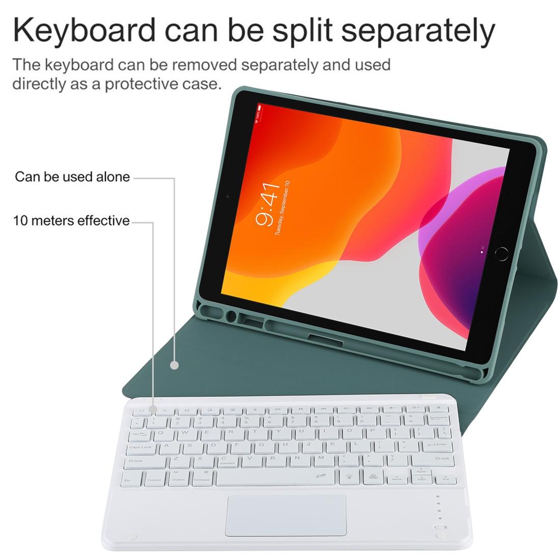 V562-F1065ORPI-202504291842-09 Bluetooth Tablet Case For Ipad 10.2 / Ipad Air 2019 With Touch Pad & Backlight & Pen Holder - Detachable - Pink - Image 10