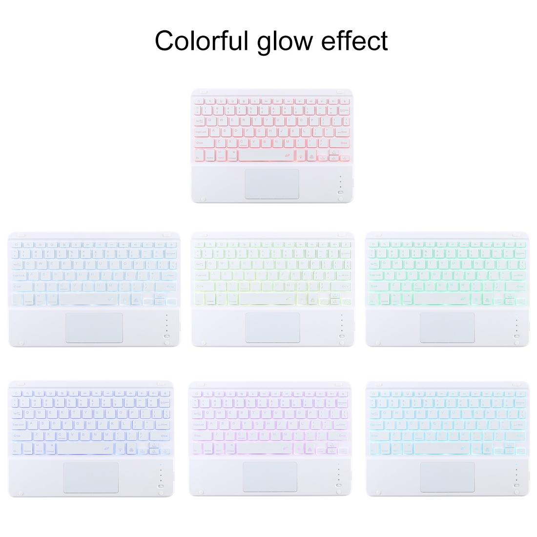 V562-F1065ORPI-202504291842-15 Bluetooth Tablet Case For Ipad 10.2 / Ipad Air 2019 With Touch Pad & Backlight & Pen Holder - Detachable - Pink - Image 16