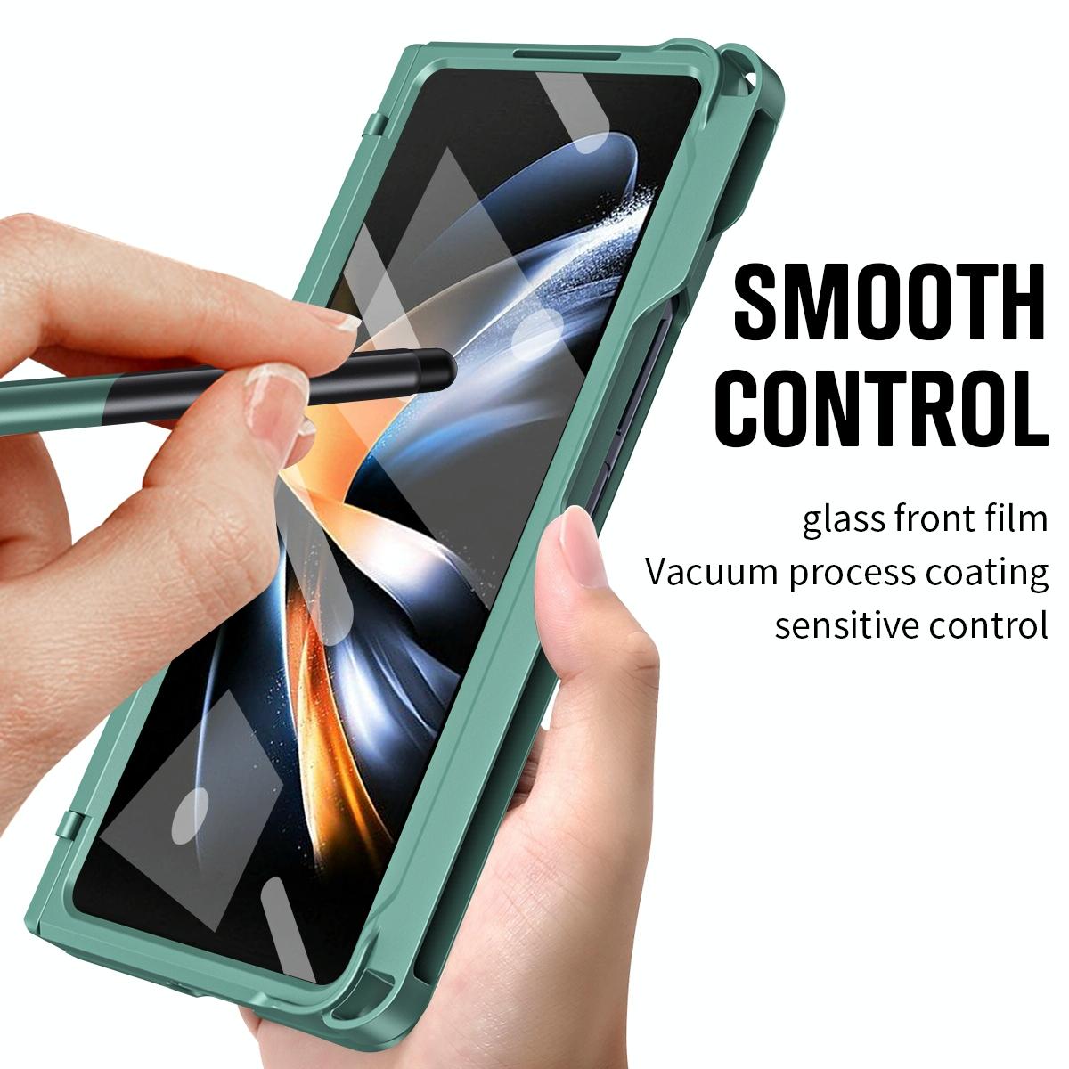V562-F200093200AYS-202505291213-06 For Samsung Galaxy Z Fold4 5G Shockproof Diamond Case With Hinge And Pen - Purple - Image 7
