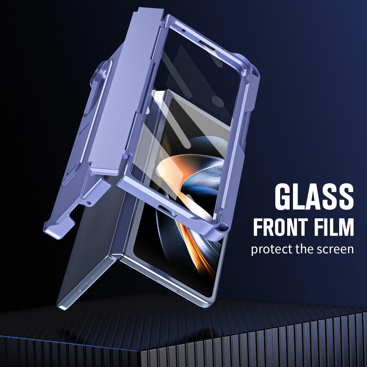V562-F200093200AYS-202505291213-13 For Samsung Galaxy Z Fold4 5G Shockproof Diamond Case With Hinge And Pen - Purple - Image 14
