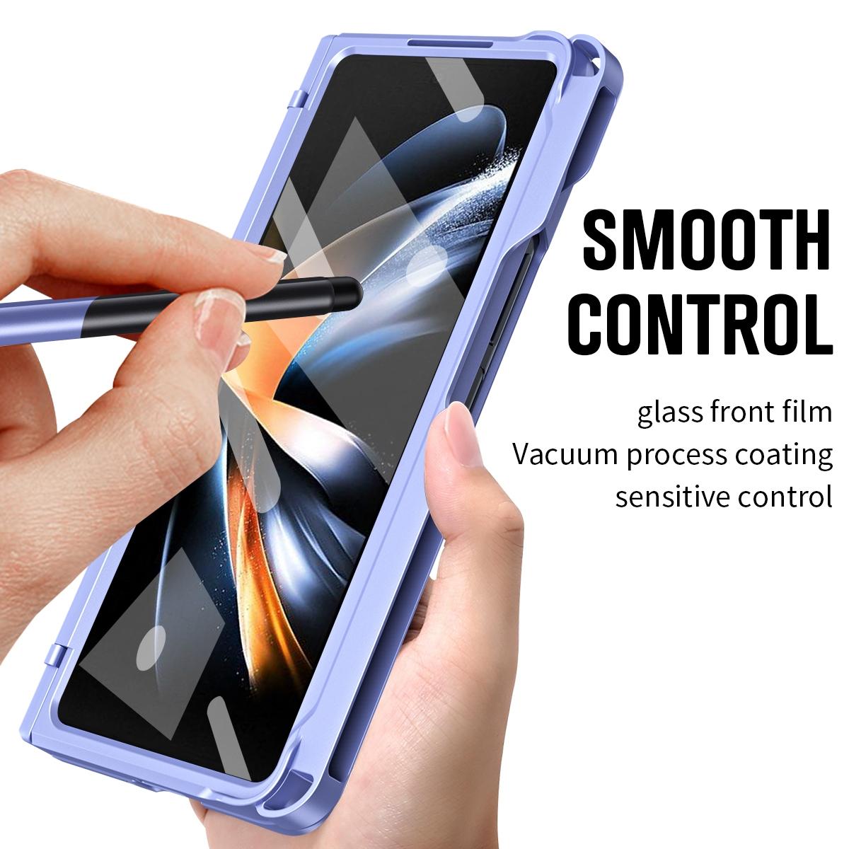 V562-F200093200AYS-202505291213-14 For Samsung Galaxy Z Fold4 5G Shockproof Diamond Case With Hinge And Pen - Purple - Image 15