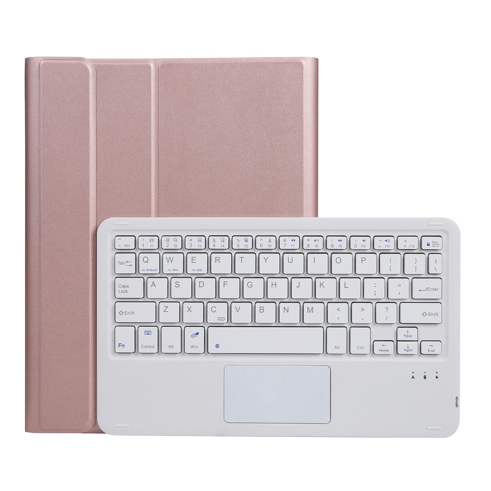 V562-F205893200ADE-202504292005-01 Bluetooth Keyboard Leather Case For Ipad Pro 10.5 With Touch Control - Lambskin Texture Compatible With 10.2 2021 & 2020 & 2019 / Air 3 - Pink - Image 2
