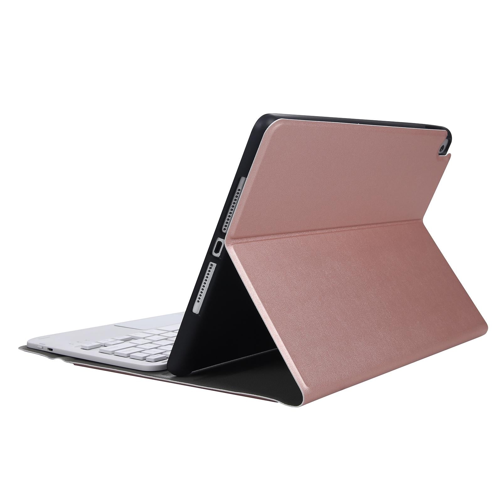 V562-F205893200ADE-202504292005-06 Bluetooth Keyboard Leather Case For Ipad Pro 10.5 With Touch Control - Lambskin Texture Compatible With 10.2 2021 & 2020 & 2019 / Air 3 - Pink - Image 7