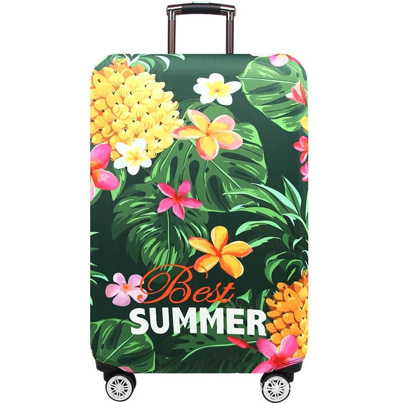 V562-F3060113060DBT-202502281640-00 Stretchy Luggage Dust Cover - Durable & Protective - Size l - Sword Leaf Forest - L - Image 1