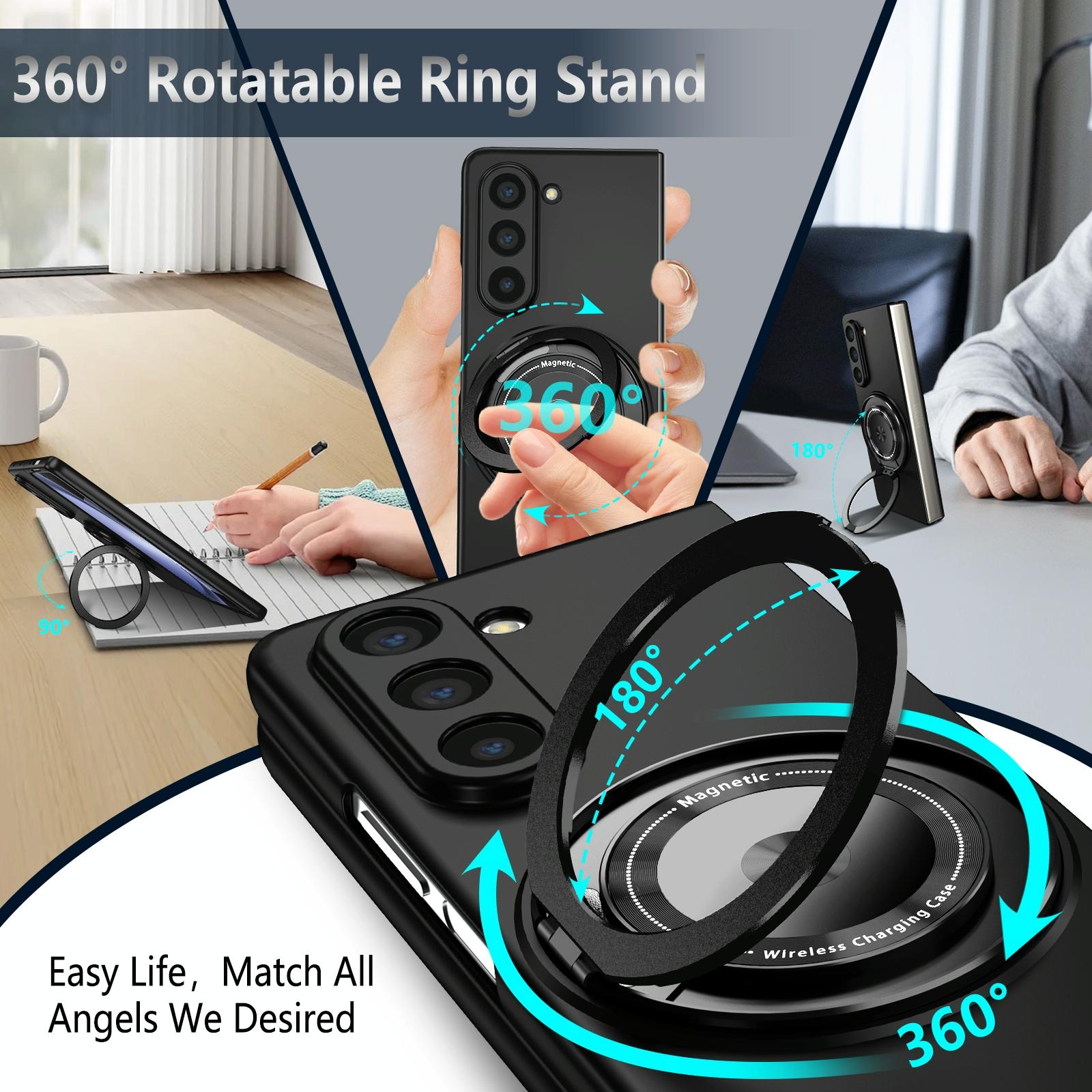 V562-F502492600ADE-202503211305-03 For Samsung Galaxy Z Fold4 5G Shockproof 360 Degree Rotating Case - Purple - Image 4