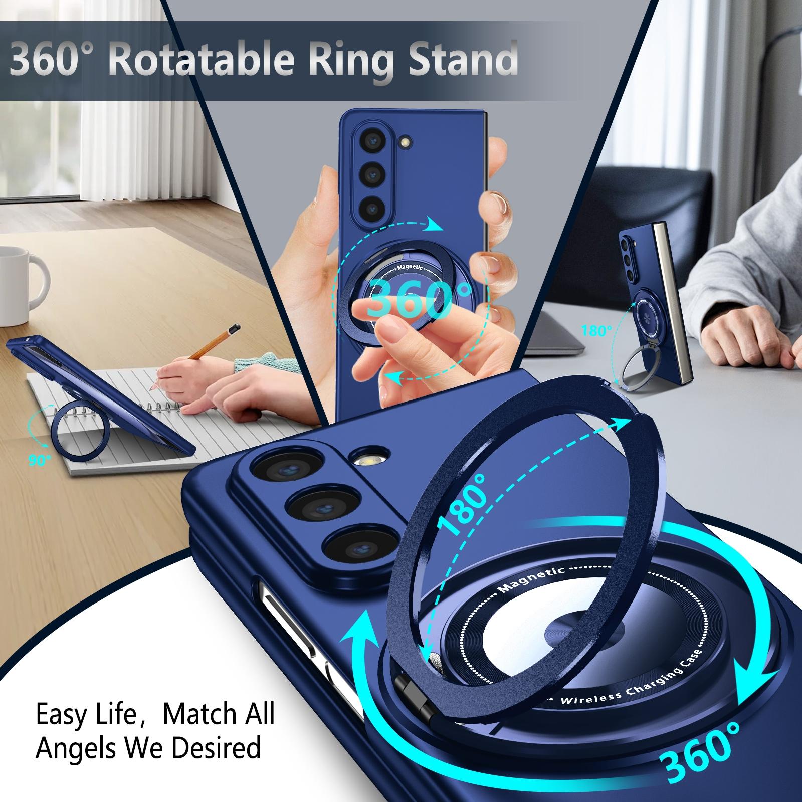 V562-F502492600ADE-202503211305-12 For Samsung Galaxy Z Fold4 5G Shockproof 360 Degree Rotating Case - Purple - Image 13