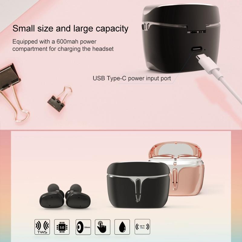 V562-F8211D6PI-202505222001-03 Waterproof True Wireless Bluetooth Earphones - Sports 5.0 - Pink - Image 4
