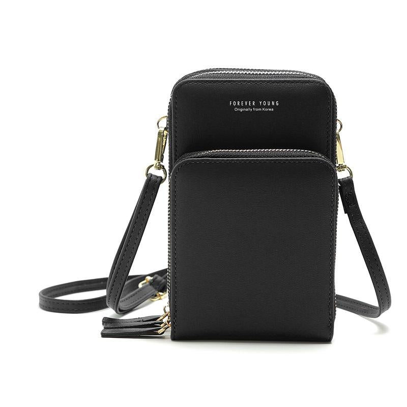 V562-G1002789650DBT-202505191636-00 Women Pu Mobile Phone Shoulder Bag Large Capacity - Black - Image 1