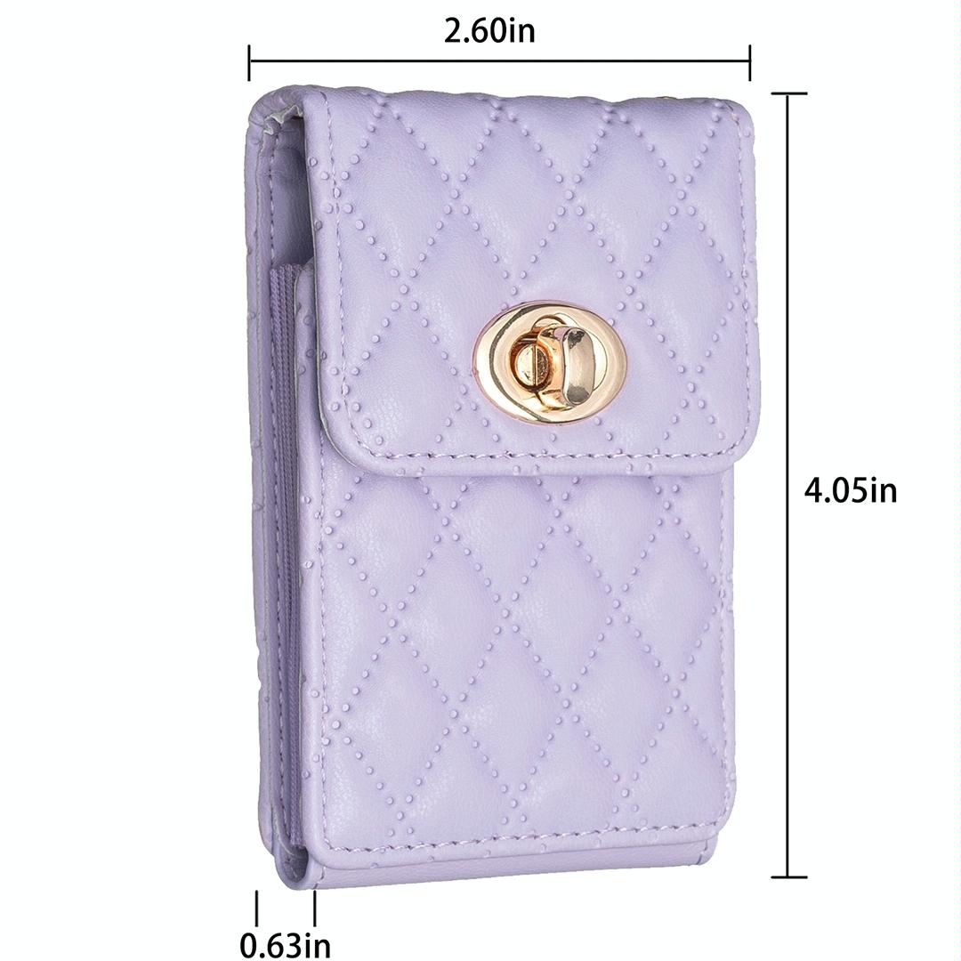 V562-G107339400ADE-202503281915-02 Vertical Card Bag With Metal Buckle For Mobile Phones - Purple - Image 3